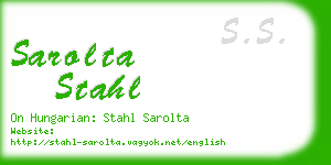 sarolta stahl business card